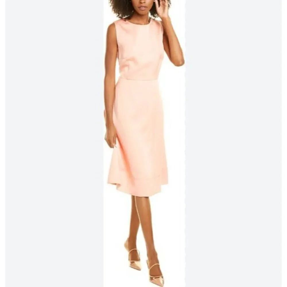 Escada Womans Dsiwanaran Dress Size 38 US 6 Pink Gladiola Flare Sleeveless NWT